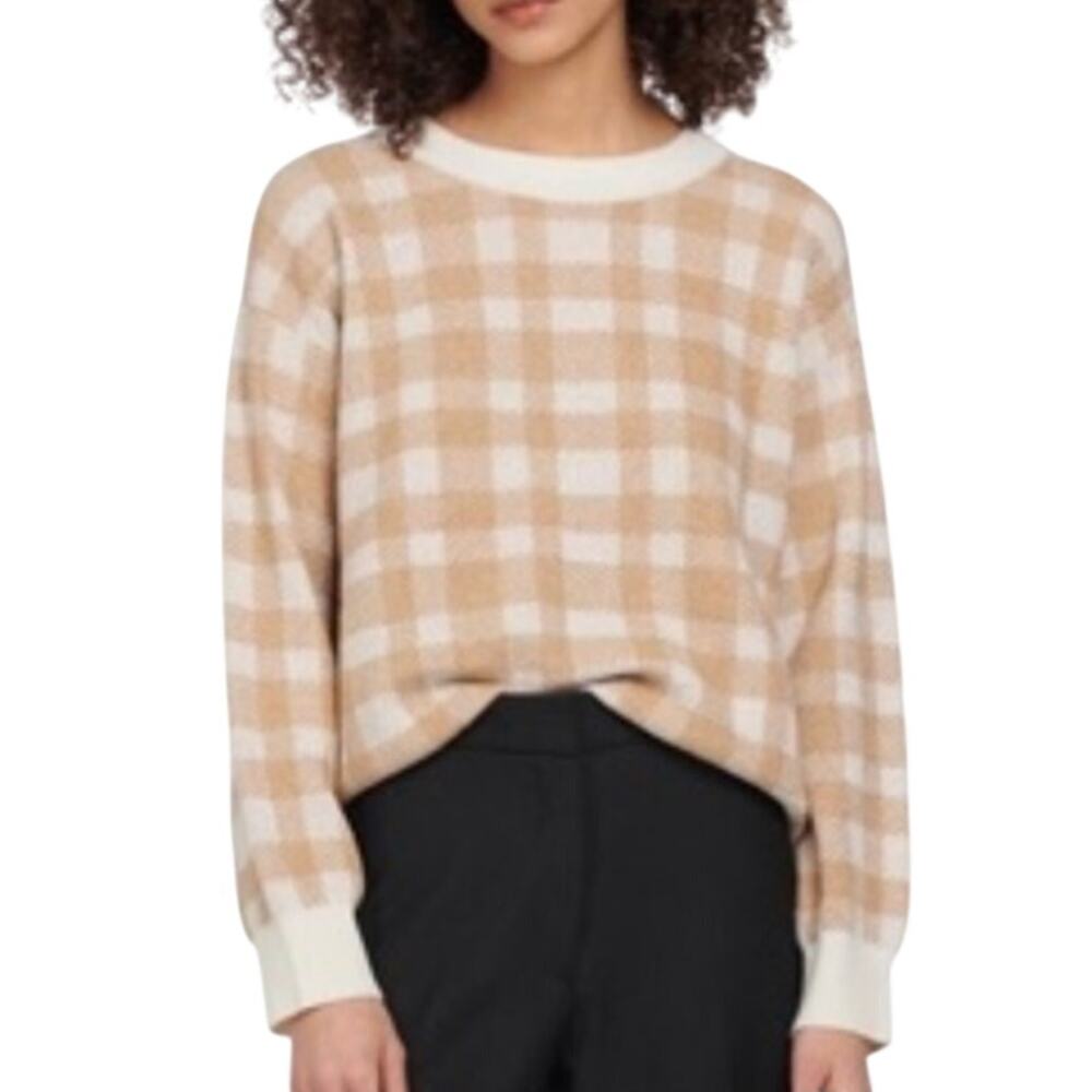 Barbour Beige Plaid Sweater Size 8